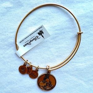 NWT Disney Alex and Ani Minnie Mouse Gold Charm Bangle Bracelet
